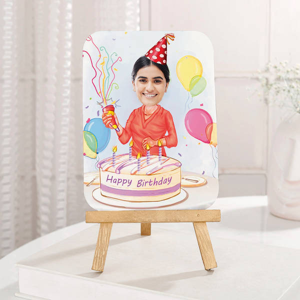 Birthday Wishes Personalized Photo Frame With Stand For Her
