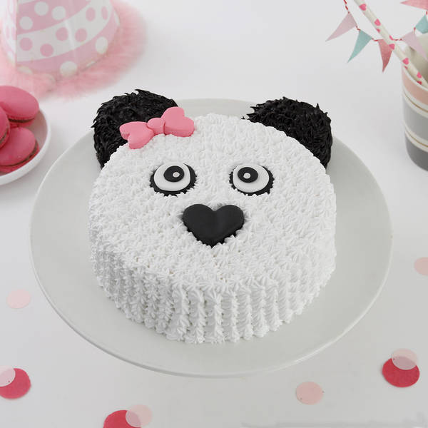Black and White Teddy Bear Cake  (1 Kg)