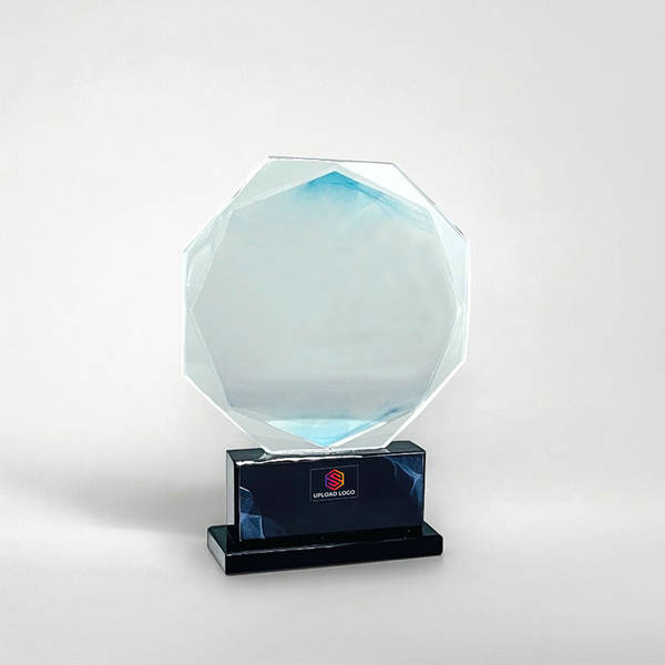 Black Base Crystal Octagon Trophy