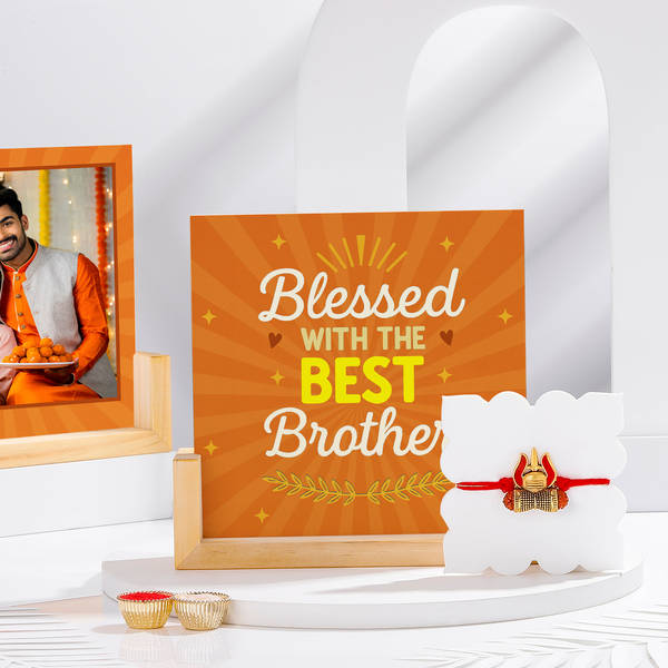 Blessed Brother Personalized Rakhi Gift Combo