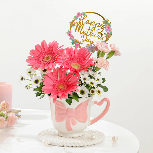 Blooming Gratitude Mother's Day Floral Mug Arrangement