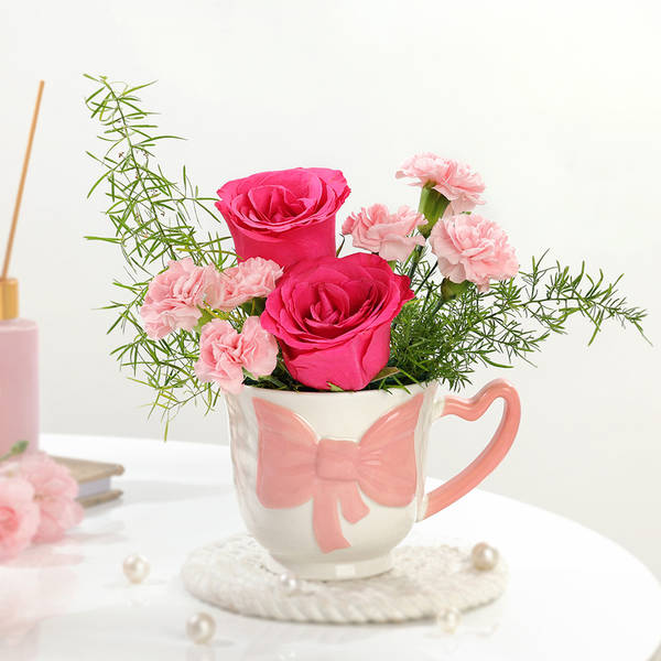 Blooming Love Floral Mug Arrangement