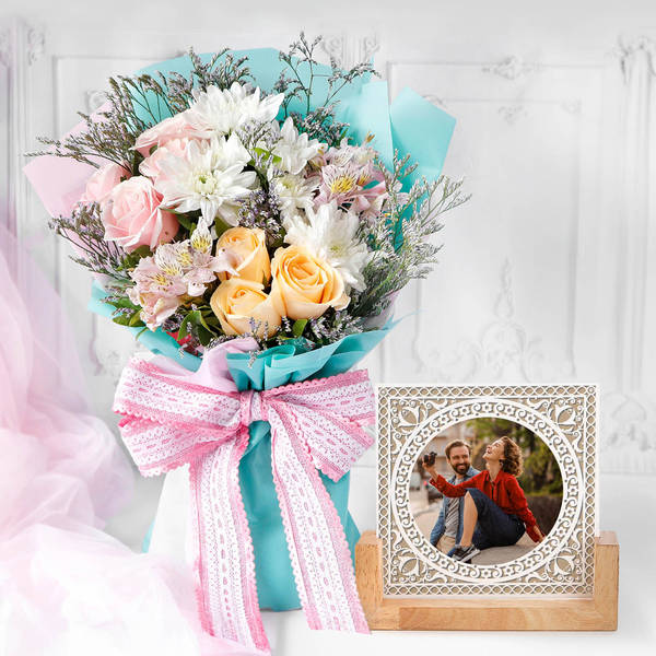 Blossoming Love Personalized Frame With Blooms