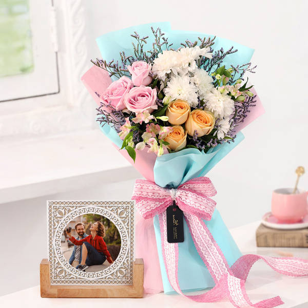 Blossoming Love Personalized Frame With Blooms