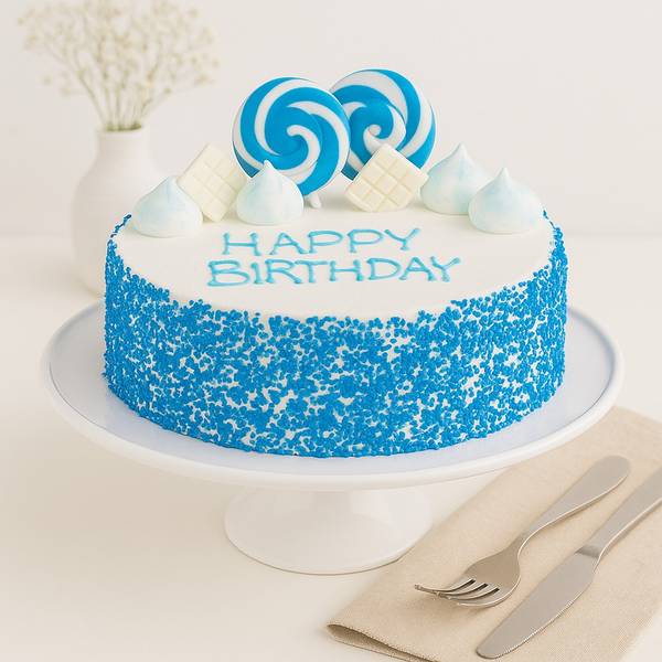 Blue Buttercream Chocolate Mud Cake (600 Gms)