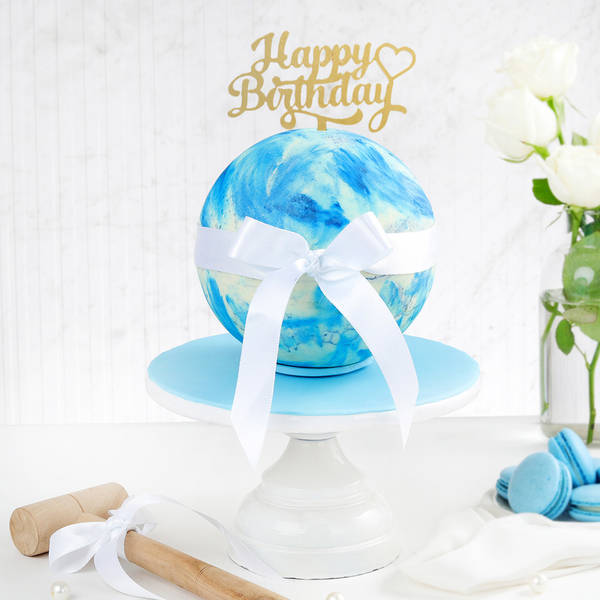 Blue Chocolate Pinata Ball Cake for Birthday (1 KG)