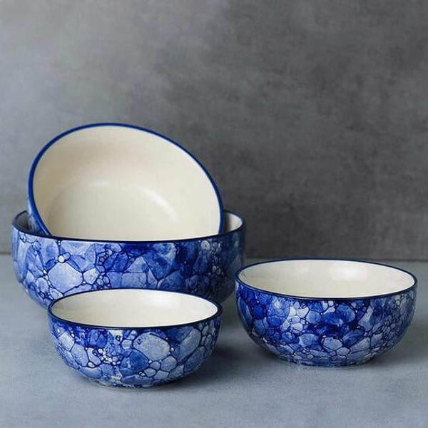 Bowl - Blue - Ceramic - Set Of 4