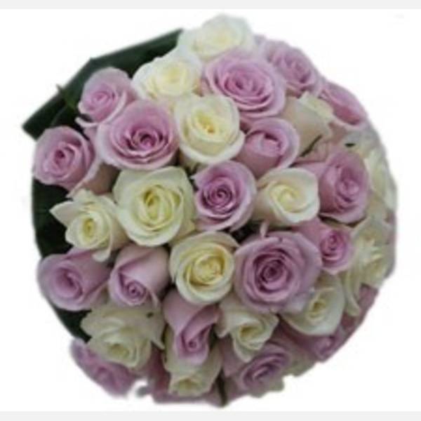 Bridal White and Lilac Roses bouquet
