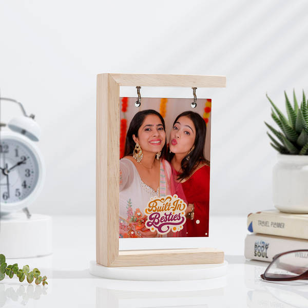 Built-In Besties Personalized Wooden Photo Holder For Siblings