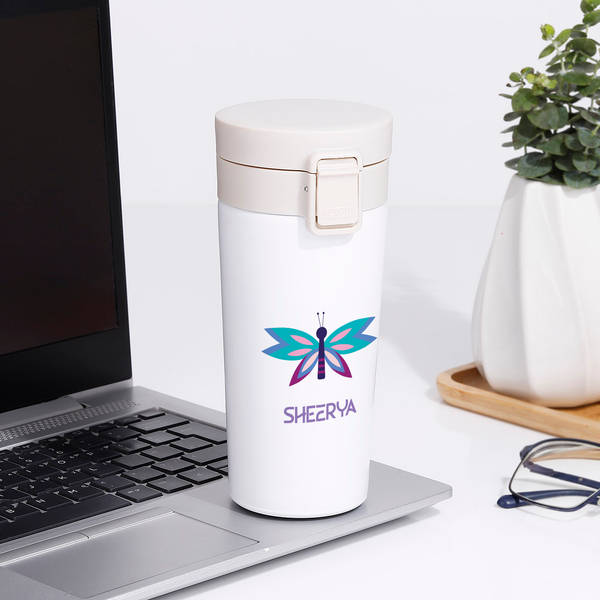 Butterfly Charm Personalized Sipper