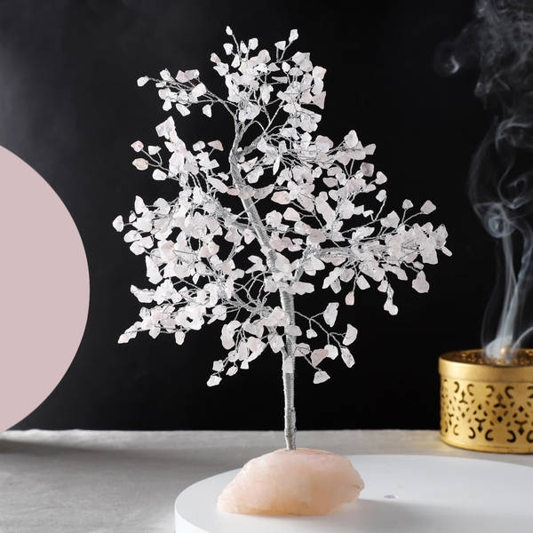 Calm Healing Rose Quartz Gemstone Tree - 500 Chips