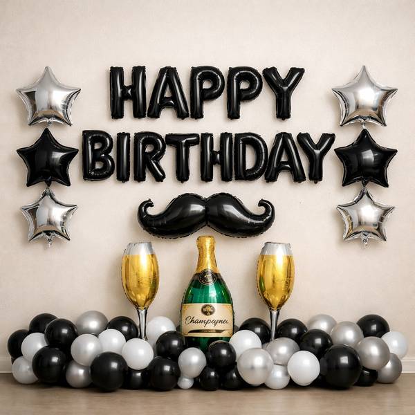 Champagne Balloon Birthday Arrangement