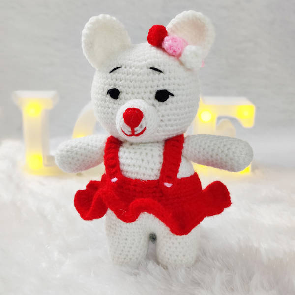 Charming Handcrafted Crochet Teddy - Single Piece