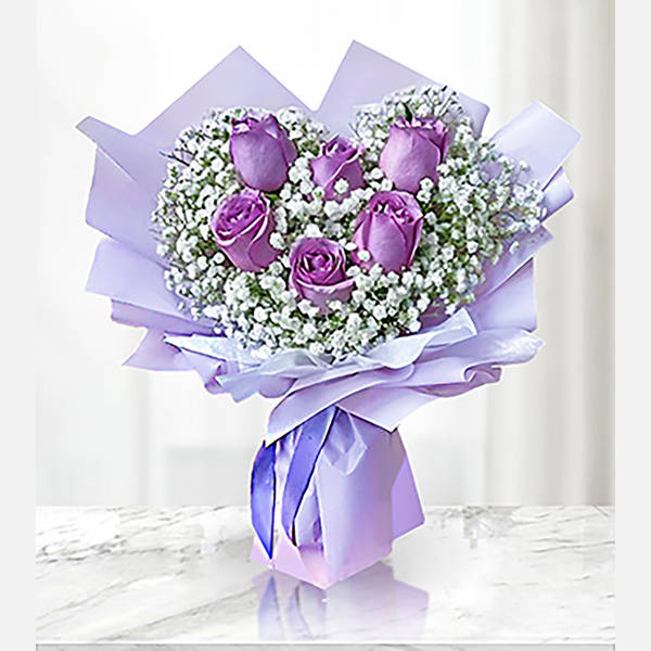 Charming Purple Rose Bouquet