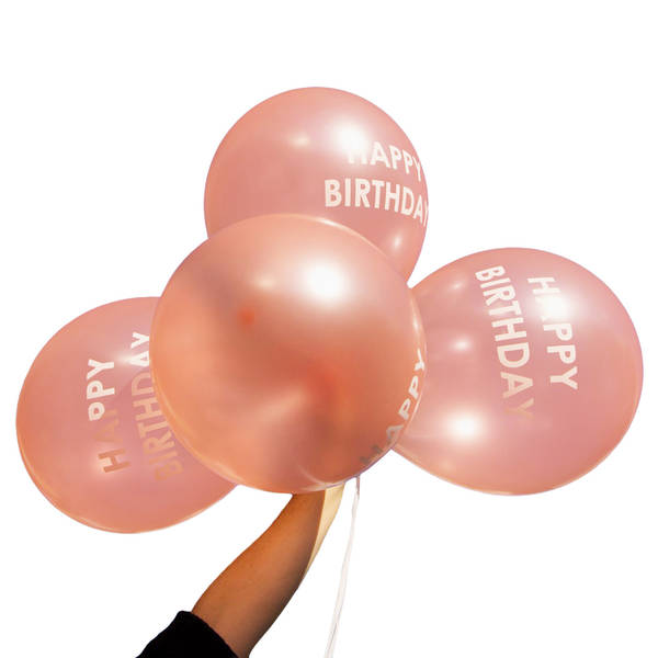 Charming Rose Gold Birthday Balloons Arrangement