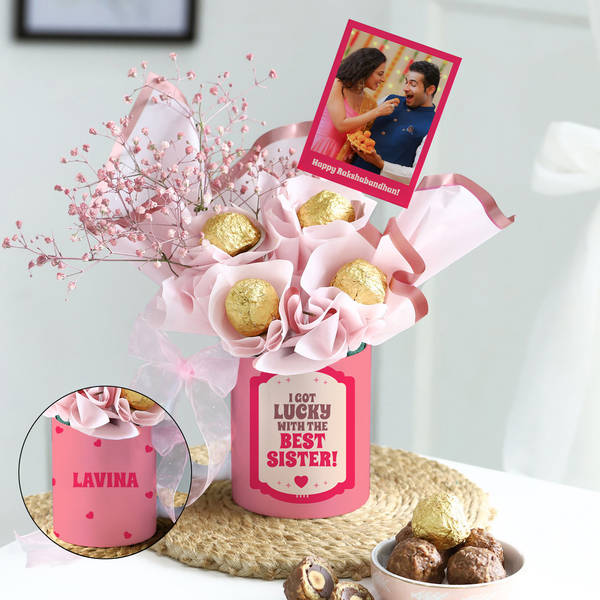 Chocolate Bloom Personalized Arrangement For Sister