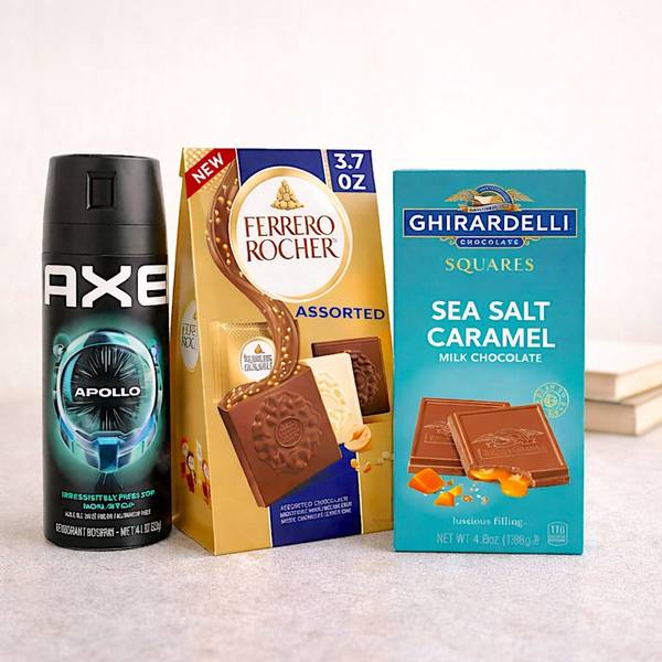 Chocolate Lovers Gift Hamper with AXE Apollo Spray