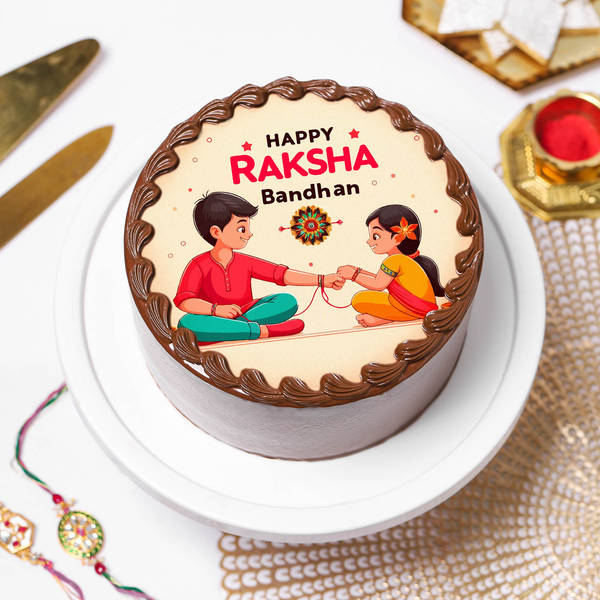 Chocolate Raksha Bandhan Photo Cake