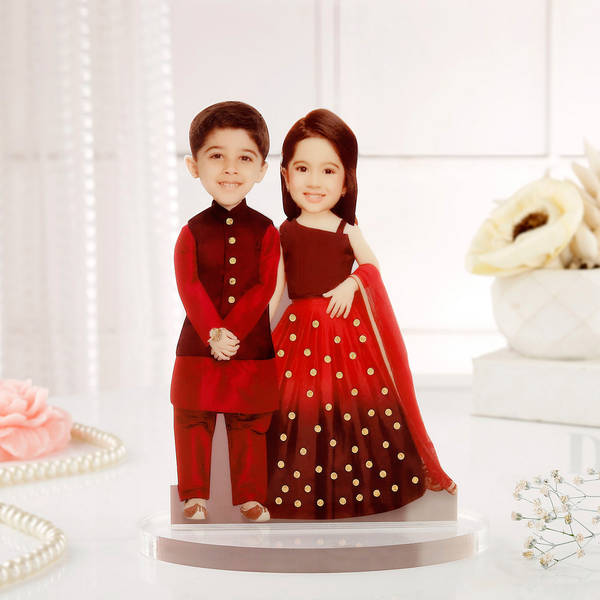 Chota Bhai Behen Personalized Caricature For Raksha Bandhan