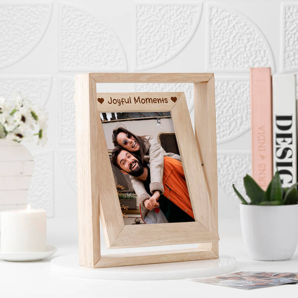 Christmas Joy Personalized Rotating Wooden Frame