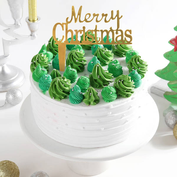 Christmas Tree Swirls Cake