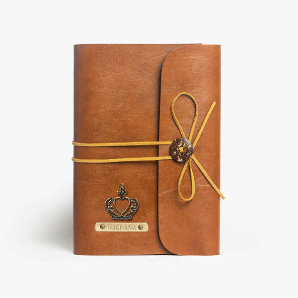 Classic Tan Personalized Thread Diary