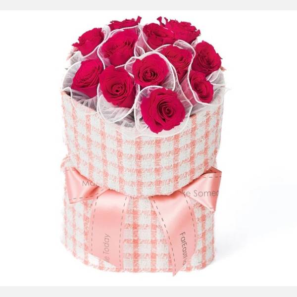 Classy Tweed (Bright Pink) - Flower Bouquet