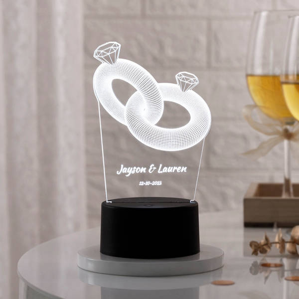 Couple Ring LED Lamp - Personalized