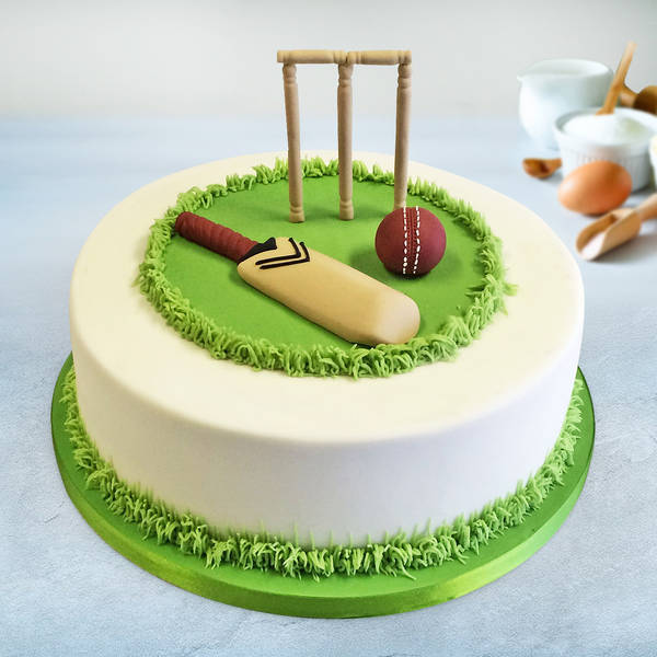 Cricket Field Semi Fondant Birthday Cake (3.5 Kg)