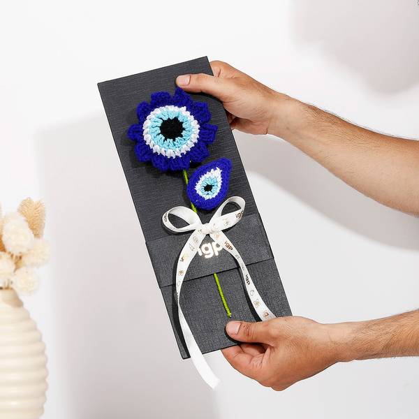 Crochet Evil Eye Flower Charm