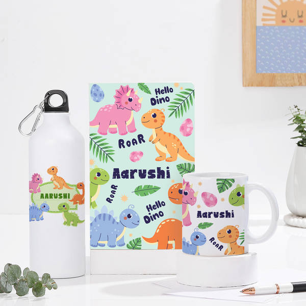 Cute Dinos Personalized Essentials Hamper For Kids