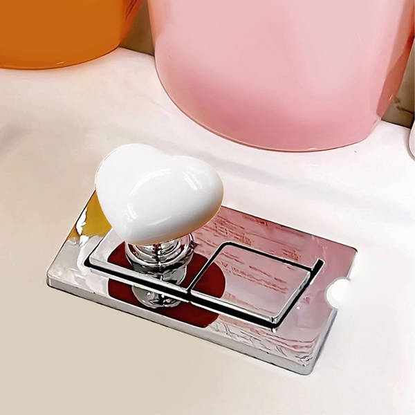 Cute Heart Toilet Press Button - Assorted - Single Piece