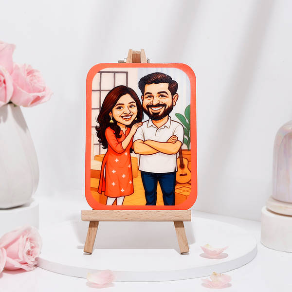 Cute Personalized Caricature Photo Frame For Couples