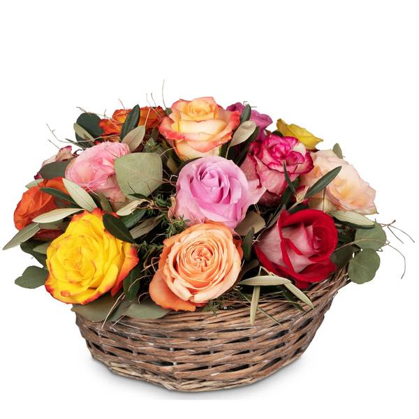 Cutflower Arrangement A Basket Full of Roses