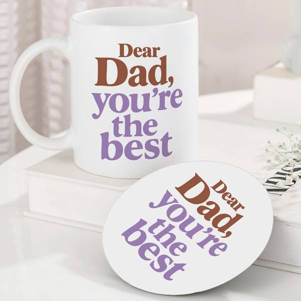 Dear Dad Mug and Coaster combo