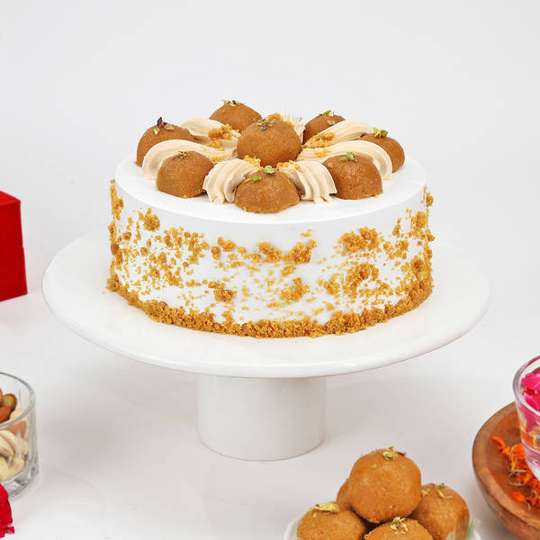 Delicious Besan Ladoo Cake