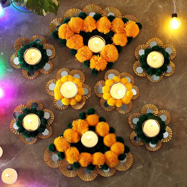 Designer Rangoli in Pom Pom Work