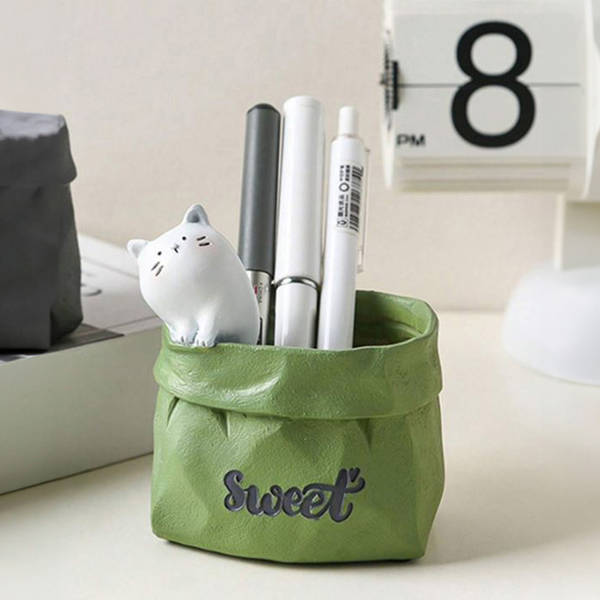 Desk Pen Stand - Cat- Single Piece
