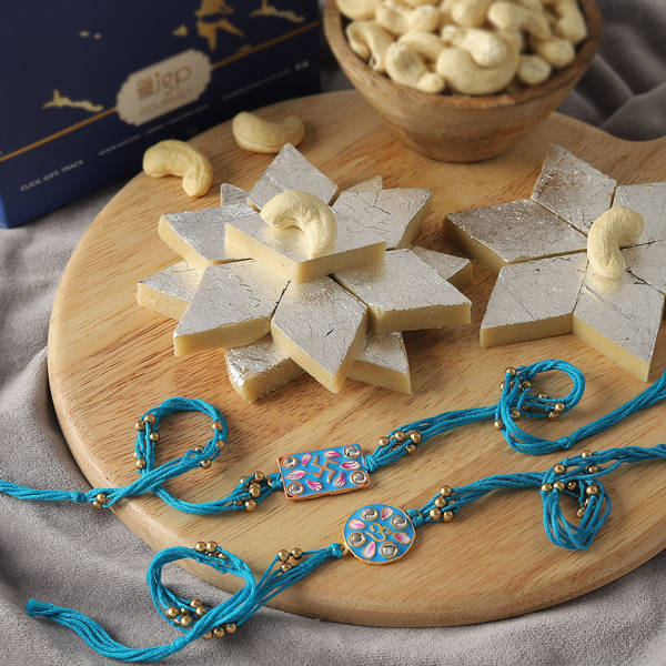 Divine Meena Rakhis With Kaju Katli