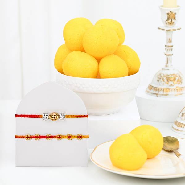 Divine Rakhis And Sweets Combo