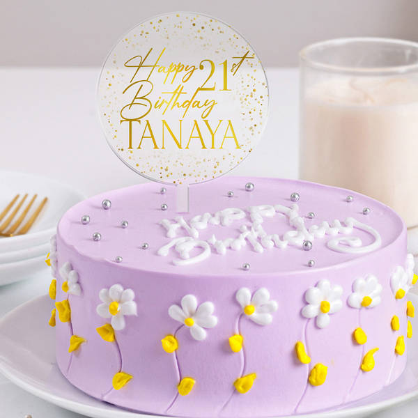 Dreamy Lavender Personalized Birthday Cake