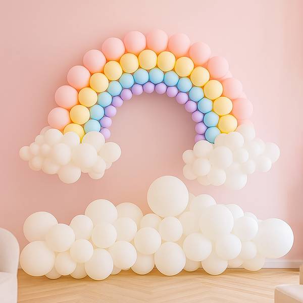 Dreamy Pastel Rainbow Balloon Decor
