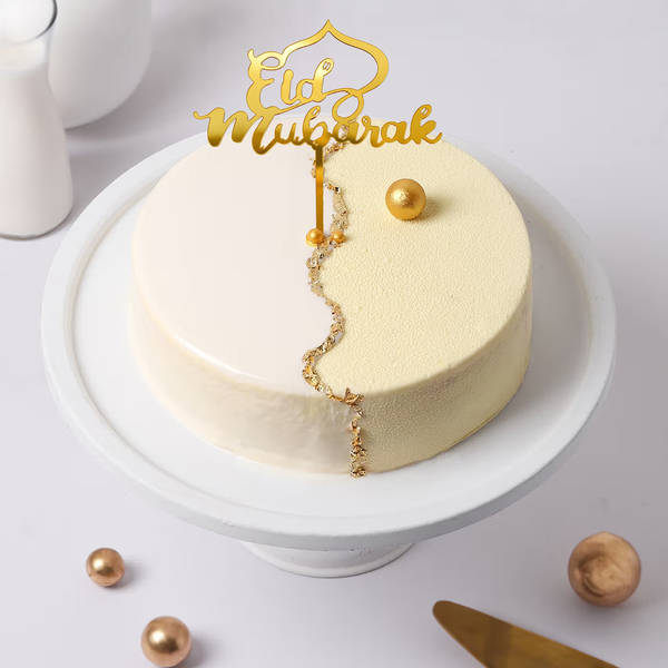 Dual Tone Gold Eid Mubarak Cake (500 g)