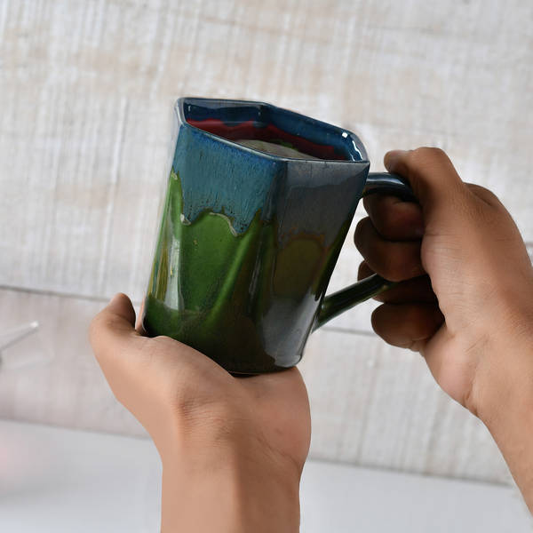 Dual Tone Hexagonal Coffee Mug