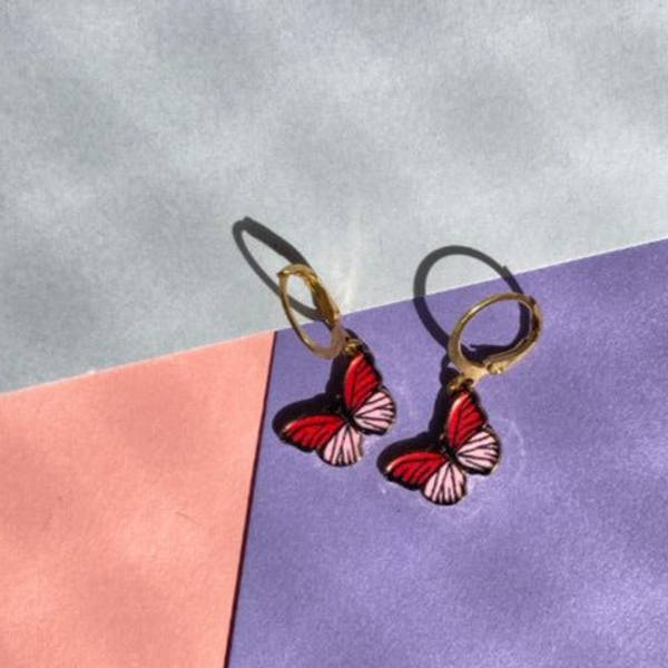 Earring - Butterfly Huggies