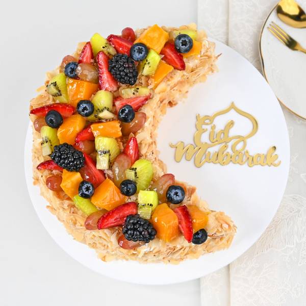 Eid Mubarak Crescent Fruit Cake (1 Kg)
