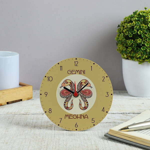 Enchanted Zodiac - Personalized Desk Clock - Gemini