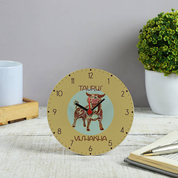 Enchanted Zodiac - Personalized Desk Clock - Taurus