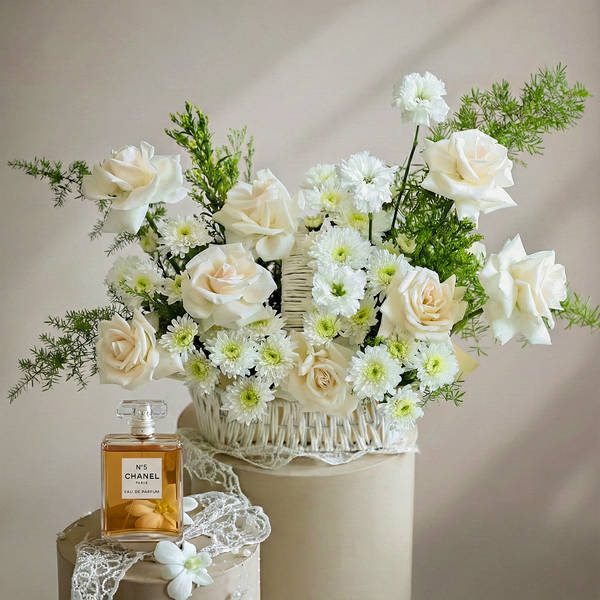 Ethereal White Blooms And Fragrance Arrangement