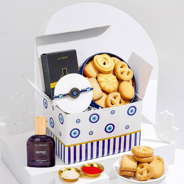Evil Eye Rakhi And Delights Hamper